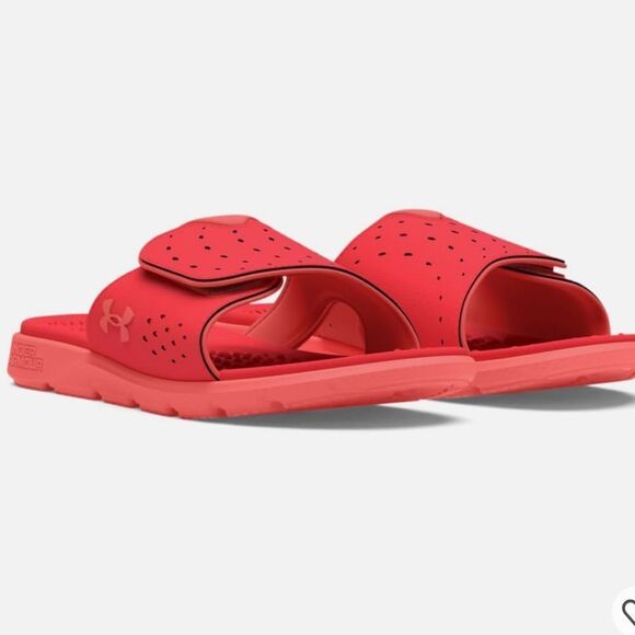 Under Armour Red Cushioned Slide Sandals - Picture 6 of 10